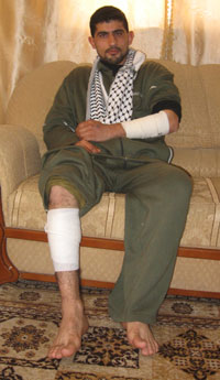 Adham Zaweita at his home. Photo: Salma a-Deba'i, B'Tselem, 19 February 2009. 
