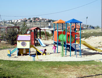 Playground in the outpost. Photo: Noam Preiss, B'Tselem, 4 May  2010.