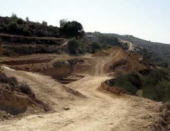 Destruction of ancient agricultural terraces on  al-Walajah land. Photo: Eyal Hareuveni, B'Tselem, 5 November 2010.