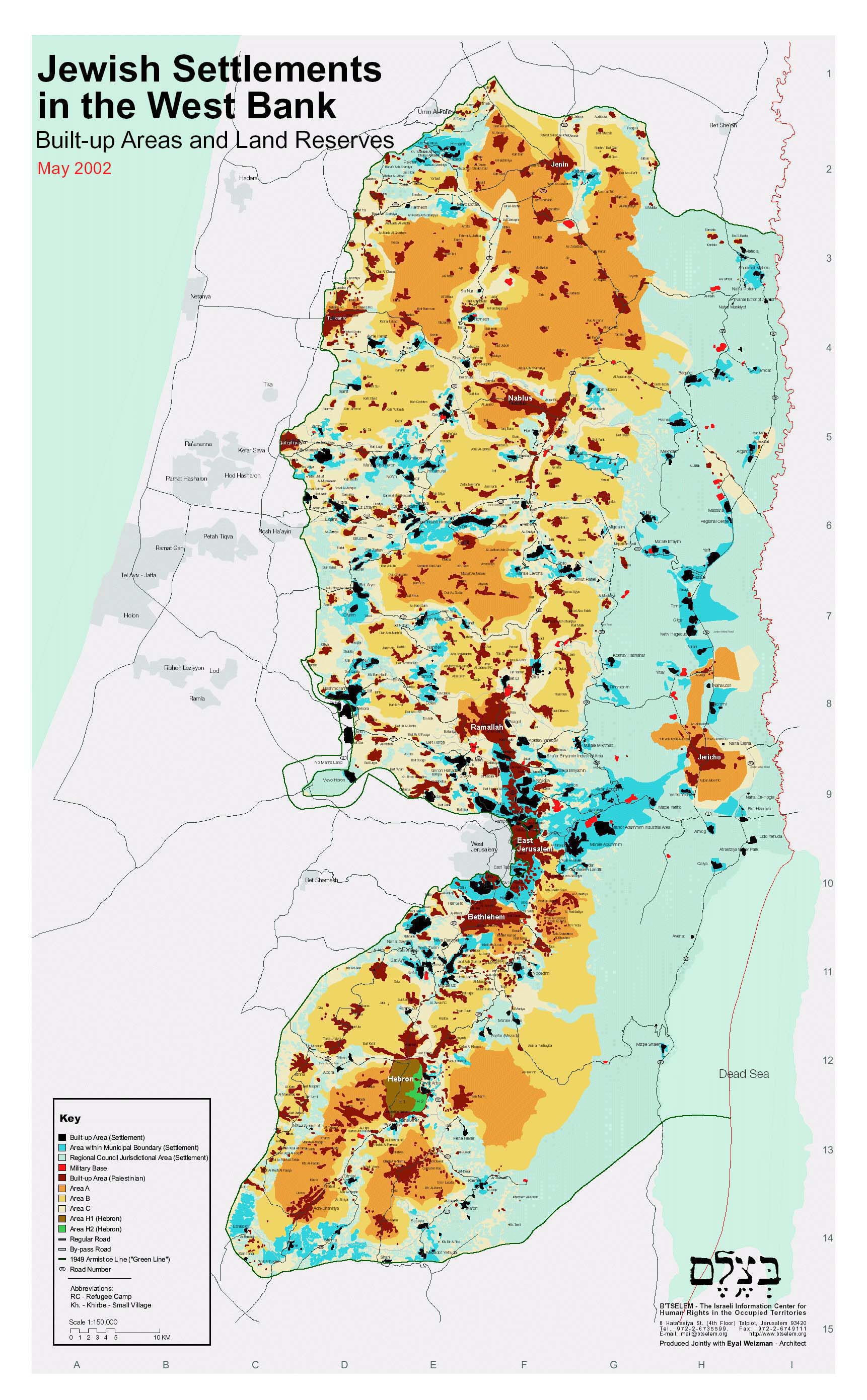 Btselem map of West Bank