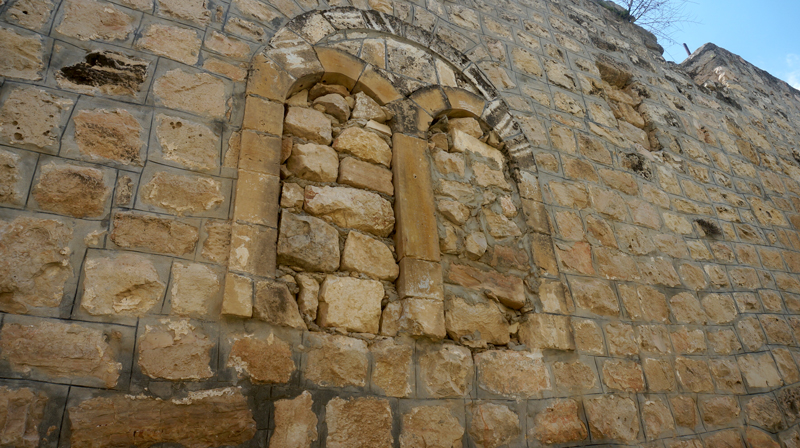 Blocked-up window in an abandoned home in the neighborhood of a-Salaimeh. It faces Worshippers’ Road that runs through the neighborhood.