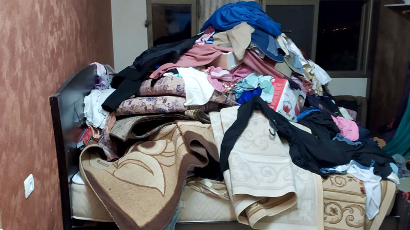 המהפכה שהותירו החיילים בביתה של אימתית'אל שתיווי. התמונה באדיבות המשפחה