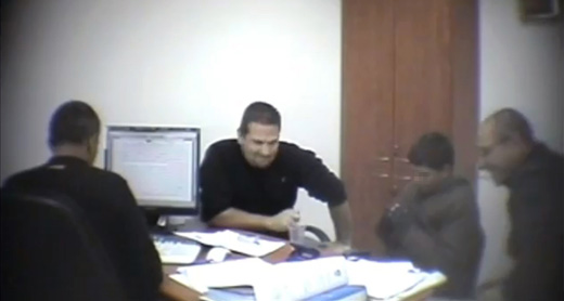 I.D.'s interrogation, taken from video footage of the interrogation by the police. I.D.'s interrogation, taken from video footage of the interrogation by the police.