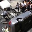 <p>[9967] 2  Scene of attack on Jaffa Street, Jerusalem. A Palestinian bulldozer driver rammed into cars along the street, killing three persons.</p><p>Photo credit: Baz Ratner, © Reuters</p>