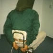 <p>[3555] 2  Demonstration of the "shabah," one of the most common forms of torture used in interrogations by the General Security Service,  prior to the Israeli High Court ruling in September 1999 outlawing physical force interrogations.</p><p>Photo credit: B'Tselem</p>