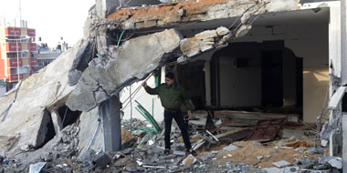 A bombed-out house in the neighborhood of a-Zeitun, Gaza City. Photo: Anne Paq, Activestills.org, 23 November 2012