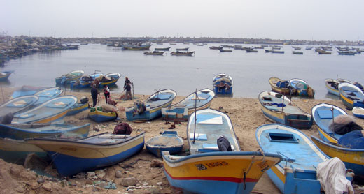 Gaza fishermen's port. Photo: Muhammad Sabah, B'Tselem. 16 Feb. 2012.