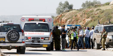Tapuach junction, the scene of attack near the West Bank city of Nablus, at the scene of an attack April 30, 2013. Photo: Abed Omar Qusini, Reuters.