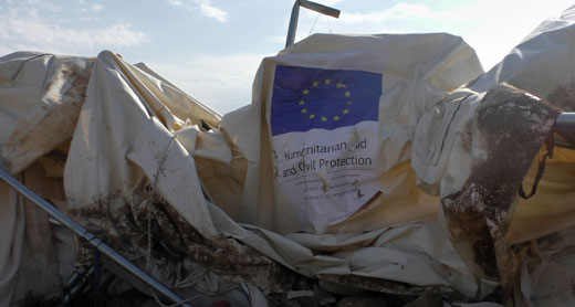 Ruins of structure donated by the EU, Fasayil. Photo by ‘Aref Daraghmeh, B’Tselem, 10 Feb. 2016