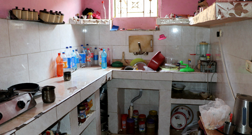Dishes piled-up in the sink in the Abu Hashish home, waiting for the electricity and water supply to come back on. Photo by Khaled al-‘Azayzeh, B’Tselem, 13 July 2017 Dishes piled-up in the sink in the Abu Hashish home, waiting for the electricity and water supply to come back on. Photo by Khaled al-‘Azayzeh, B’Tselem, 13 July 2017