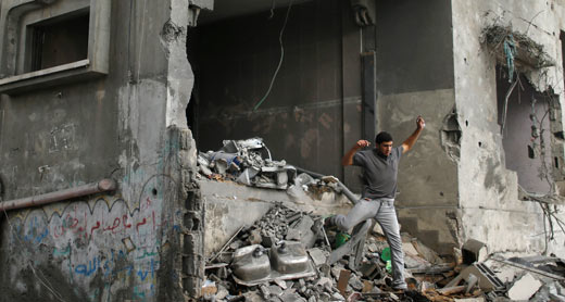 A house bombed in Gaza. Photo: Muhammad Salem, reuters, 13 July 2014 A house bombed in Gaza. Photo: Muhammad Salem, reuters, 13 July 2014
