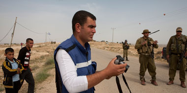 Nasser Nawaj'ah, B'Tselem Field Researcher, the Southern Hebron Hills. Photo: Tom Pilston, Christian Aid