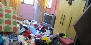 Damages left after a search in Balata refugee camp, Salma a-Dib'i, B'Tselem