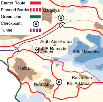 Map of the restrictions on movement in the area