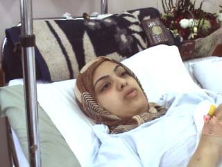 Ahlam Zalat in al-Maqased Hospital, Jerusalem. Photo: Kareem Jubran, B'Tselem.