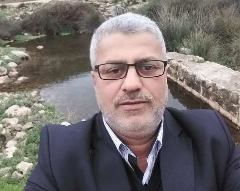Majdi 'Issa at the scene of his attack by settlers, Bidya, 30 June 2020. Photo: courtesy of the witness