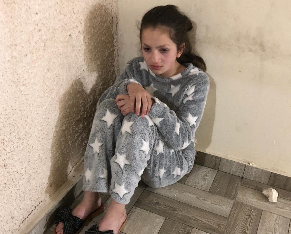 סמא בוזיה בת ה-11, שהותקפה על ידי מתנחלים בכיפל חארס, 24.12.2020. צילום: משפחת בוזיה