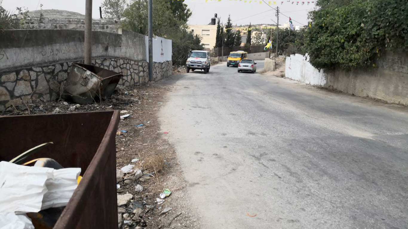 A view from the area where the soldiers were firing to the spot where Muhammad Tamimi was hit. Photo by Iyad Hadad, B’Tselem, 25 July 2021