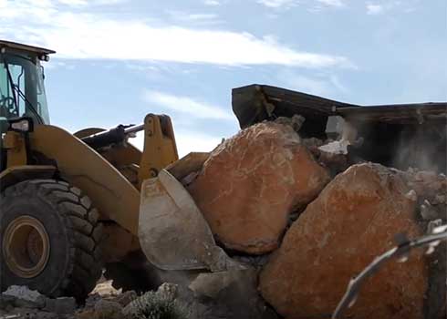 هدم المنازل في تجمّع شعب البطم. تصوير : عيد هذالين. 23.2.22