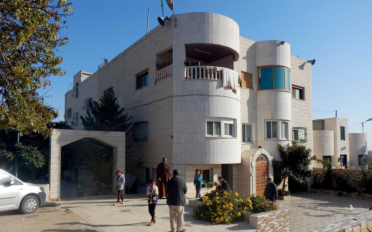 The Salhab family's residential compound in Khirbet Qalqas. Photo by Musa Abu Hashhsash, 12 Dec. 2021