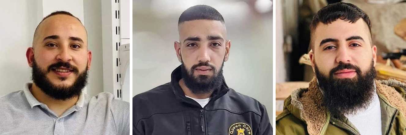 The three fatalities: Adham Mabroukeh, Muhammad Dakhil, Ashraf Mbaslat 