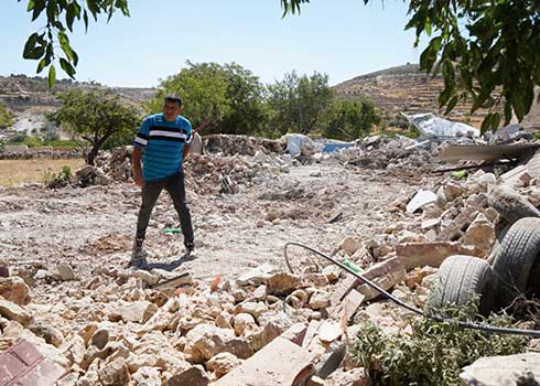 חורבות הבית שהרס המנהל האזרחי בבירין. צילום: עמרי ערן-ורדי, 25.7.22