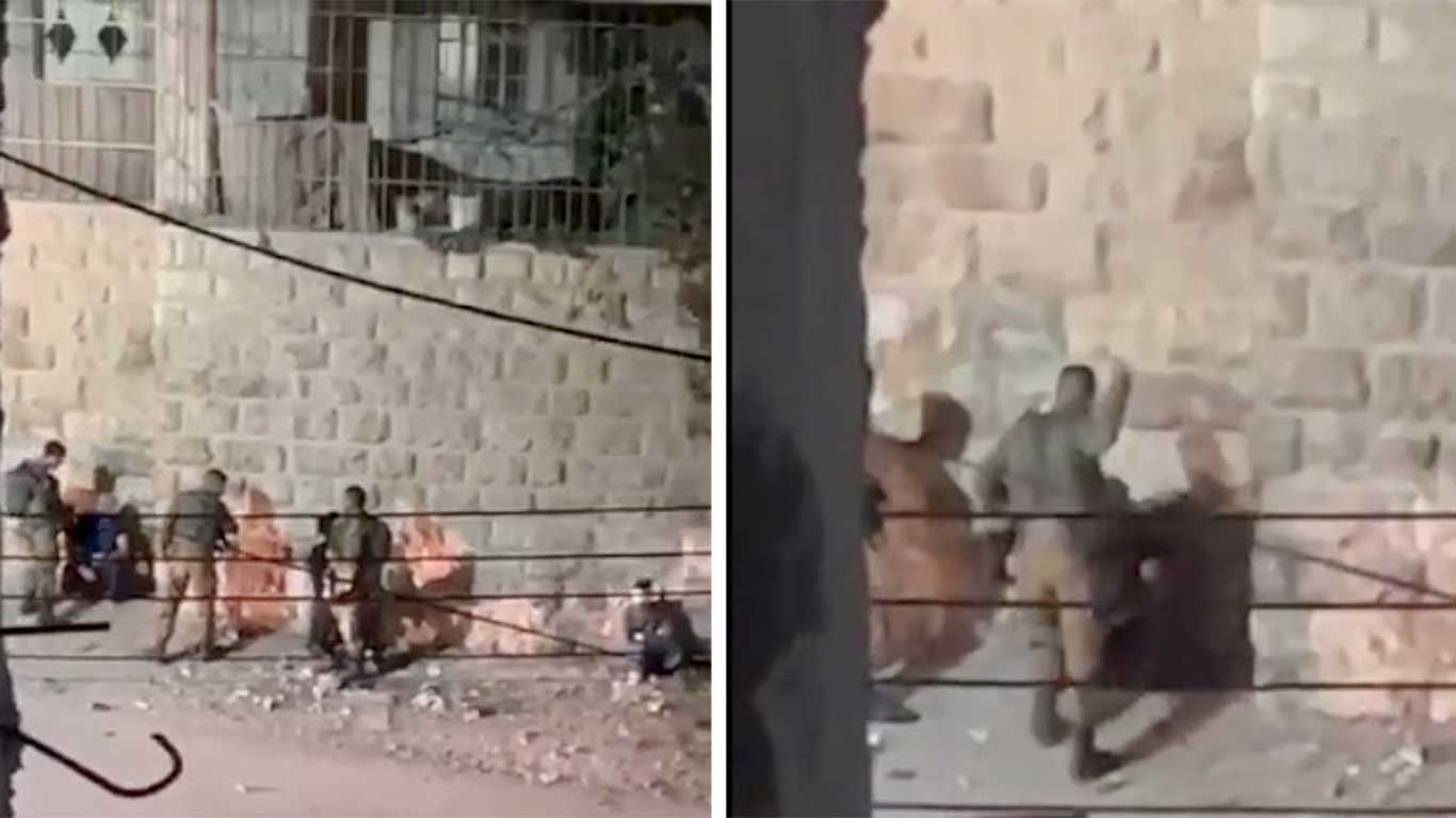 חיילים ושלושה מהמעוכבים במחסום ג'אבר. צילום: סוזאן ג'אבר, מתנדבת בפרויקט המצלמות של בצלם