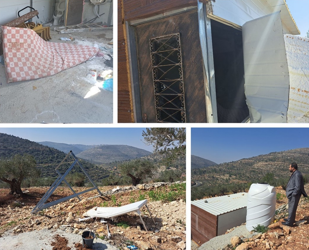 Damage in Fathallah Hammad’s plot. Hammad himself is pictured bottom right. Photos courtesy of Hammad 