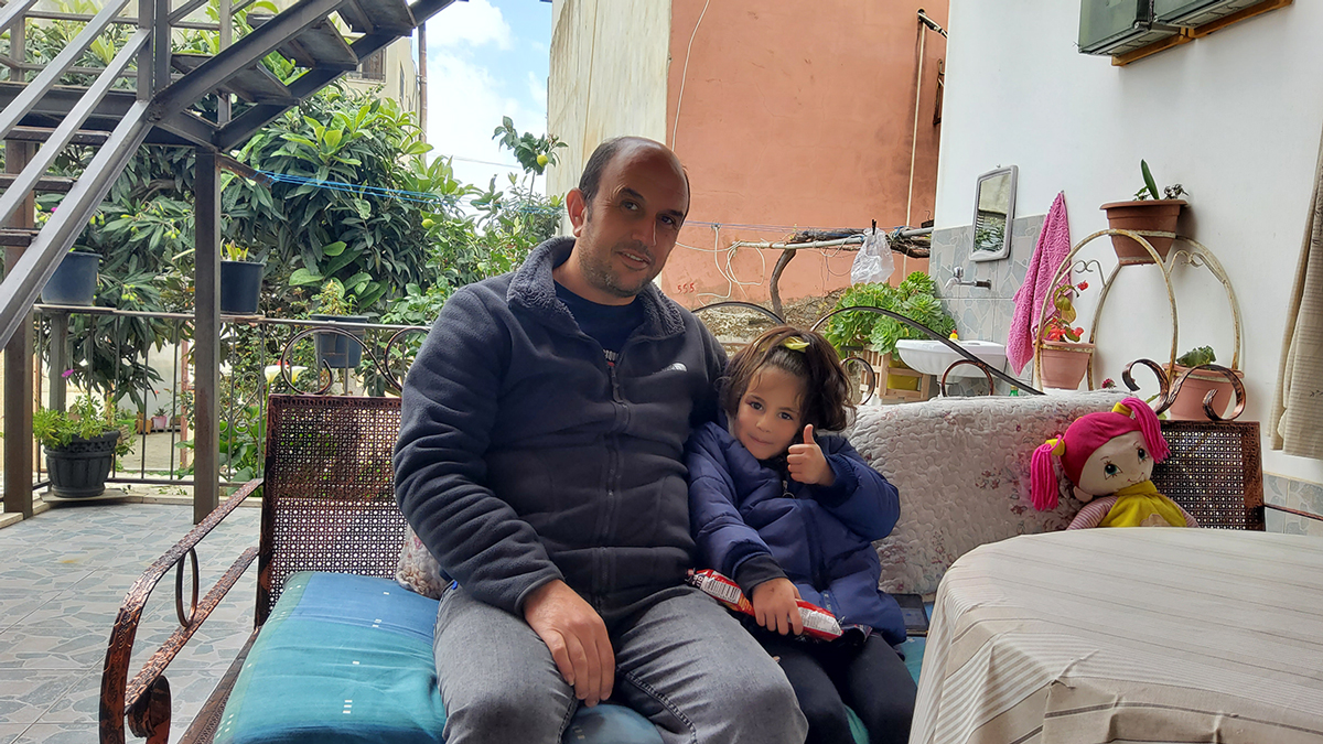 Yusef Dmeidi and his daughter Hala. Photo courtesy of witness.  