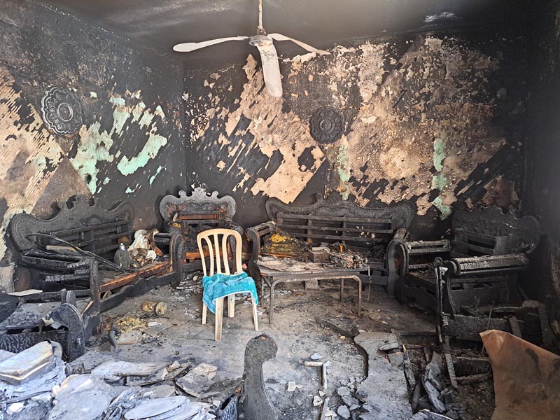 בית משפחה לאחר נסיגת הכוחות הישראליים. צילום: עבד אל-כרים סעדי, בצלם