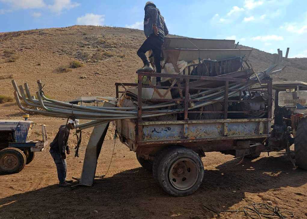 Residents evacuate from Khirbet Um al-Jamal. Photo courtesy of residents