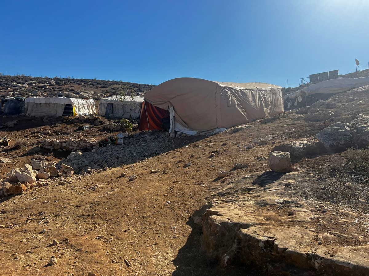 The family’s encampment. Photo: Basel al-Adrah, B’Tselem
