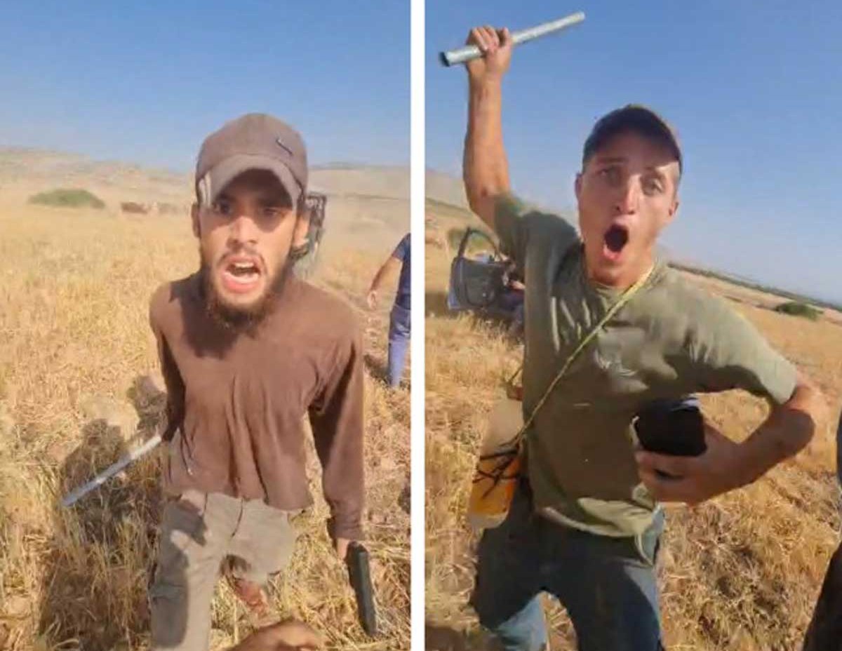 مستوطنون يهددون مزارعين في حقولهم في سهل القاعون. من توثيق بالفيديو قدمه السكان مشكورين