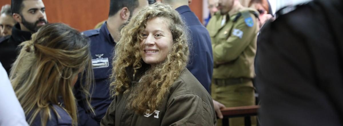 ‘Ahed Tamimi in court. Photo by Oren Ziv, Activestills, 17 January 2018