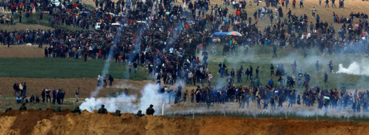 Gaza protest, 30 March 2018. Photo by Amir Cohen, Reuters