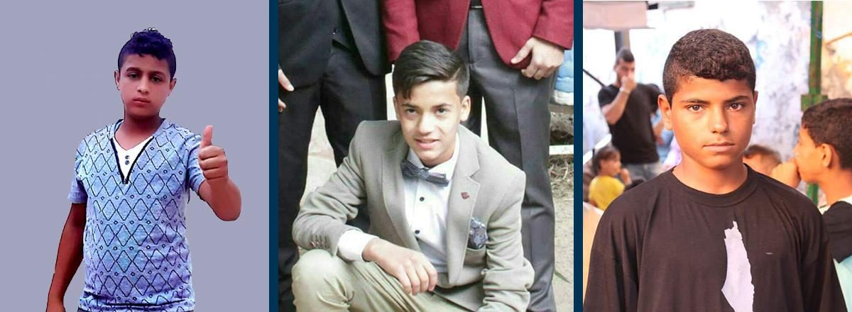 From left to right: 'Othman Hiles, 14, 'Iz a-Din a-Samak, 13 and Ahmad Abu Tyour, 16. Photos courtesy of the family