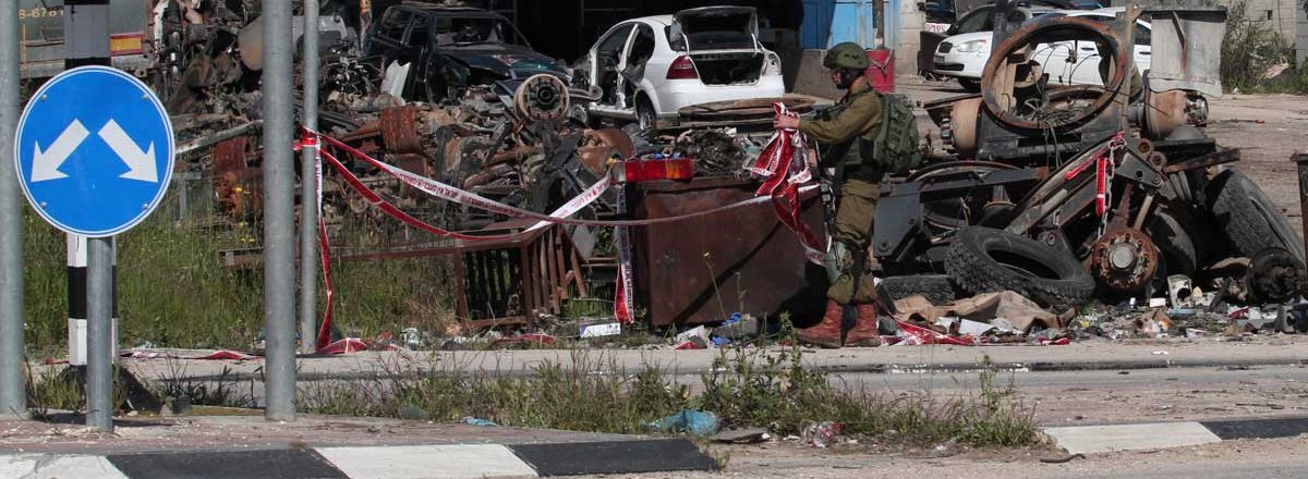 מקום האירוע. צילום: נידאל אשתייה, סוכנות אנדולו, 3 באפריל 2019.