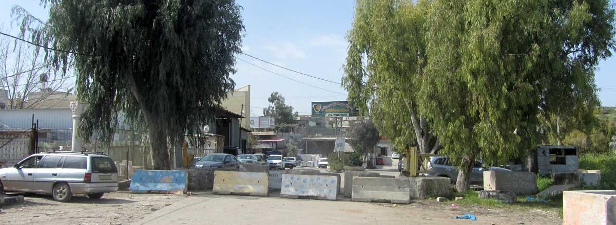 Main entrance to ‘Azzun blocked. Photo by Abdulkarim Sadi, B’Tselem, 8 April 2019