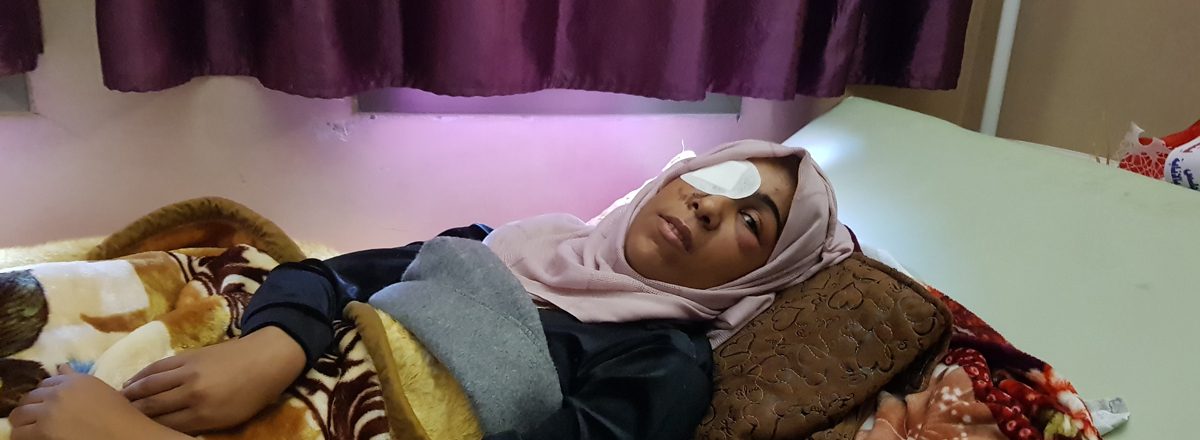 Mai Abu Rawida at home. Photo by Olfat al-Kurd, B’Tselem, 10 Dec. 2019