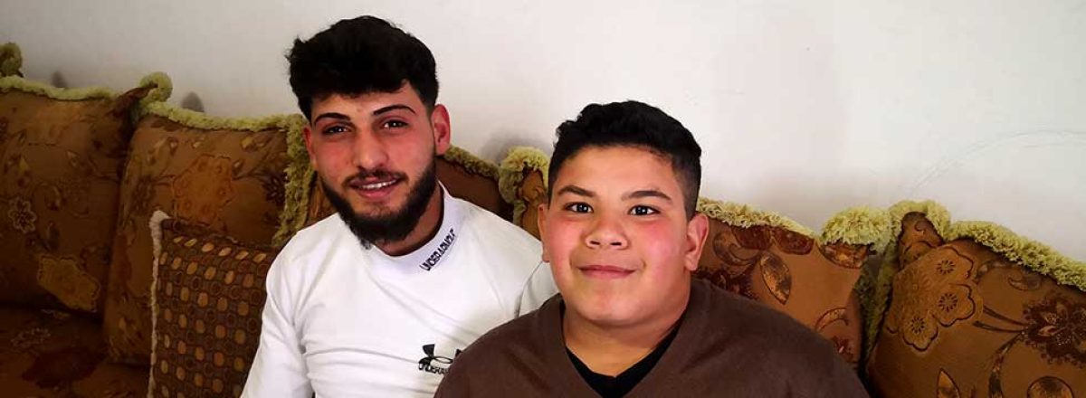 Ragheb Samhan and his uncle Muhammad Samhan. Photo by Iyad Hadad, B'Tselem, 30 March 2022