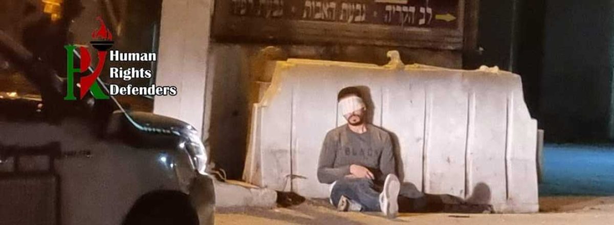 ראג'ח א-ראזם מעוכב במחסום ג'אבר. התמונה באדיבות ארגון מגיני זכויות אדם