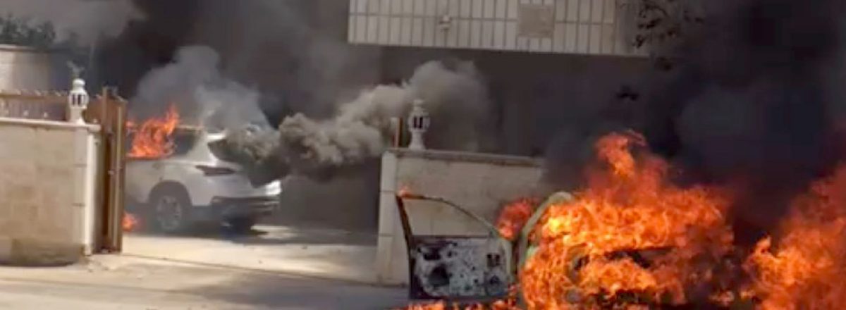 سيارات أحرقها مستوطنون اليوم في ترمسعيا