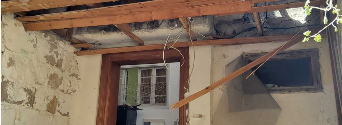 The entrance to Muhammad Sa’id and Manal’s house after the soldiers blew up the front door. Photo: Salma a-Deb’i, B’Tselem 