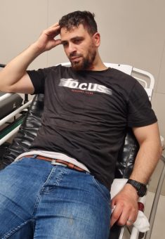 Wisam Dufosh when he arrived at the hospital. Photo courtesy of Dufosh