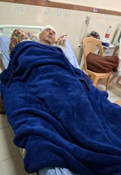 Bilal Mahariq in the hospital after his attack. Photo courtesy of the family