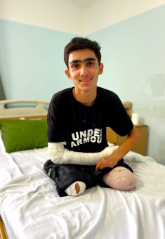 Ahmad al-Ghalban after his injury. Photo courtesy of al-Ghalban