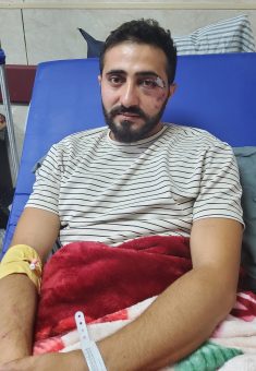 Sharaf a-Din at the hospital. Photo: Salma a-Deb’i, B’Tselem 
