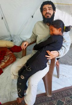 Jibril a-Safadi with one of his daughters after his release. Photo courtesy of the witness