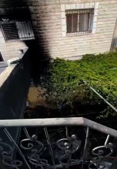 הנזקים לביתו של עימאד חמוד בג'אלוד. התמונה באדיבותו