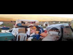 Community of Khirbet Humsah after demolition, 2 Feb. 2021. Photo credit: ‘Aref Daraghmeh, B’Tselem   